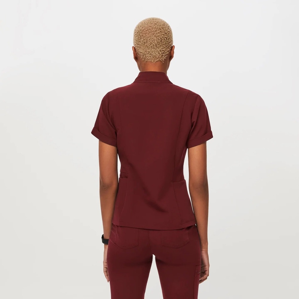 FIGS • NWT Burgundy LIMITED EDITION Inala Slim Scrub Top • Medium - Picture 6 of 12